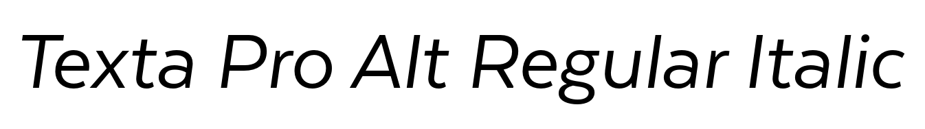 Texta Pro Alt Regular Italic